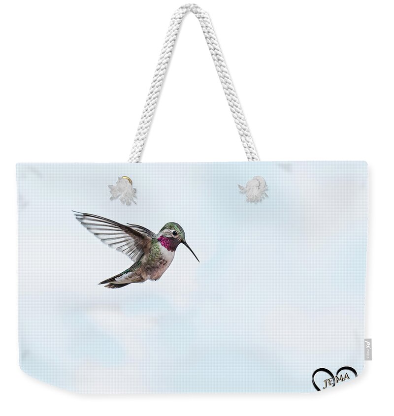 Hummer Weekender Tote Bag featuring the photograph Humming Hummingbird by Jennifer Grossnickle