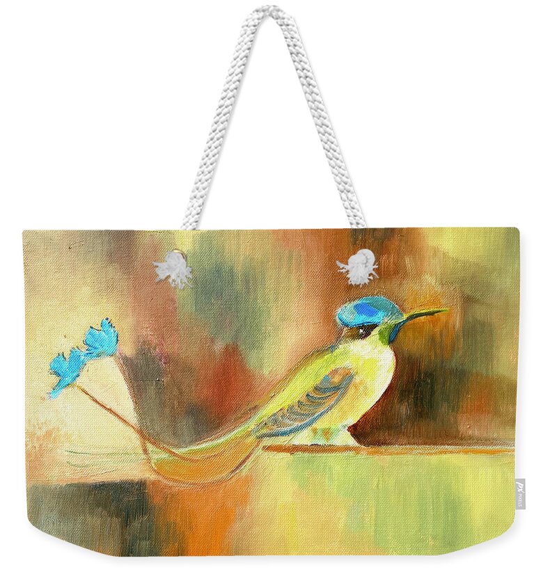 Hummingbird Weekender Tote Bag featuring the painting Hummingbird, Ecuador by Suzanne Giuriati Cerny