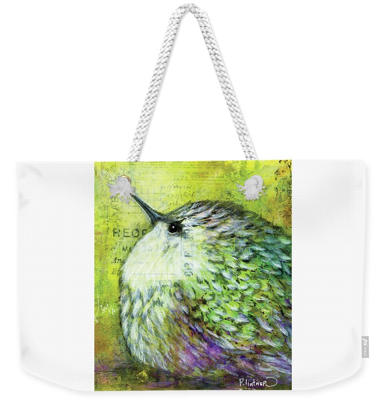 Hummingbird Weekender Tote Bag featuring the painting Hummingbird by Patricia Lintner