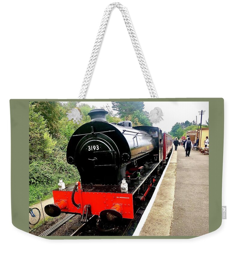 No. 3193 Weekender Tote Bag featuring the photograph Hunslet 0-6-0ST No.3193 Steam Locomotive by Gordon James