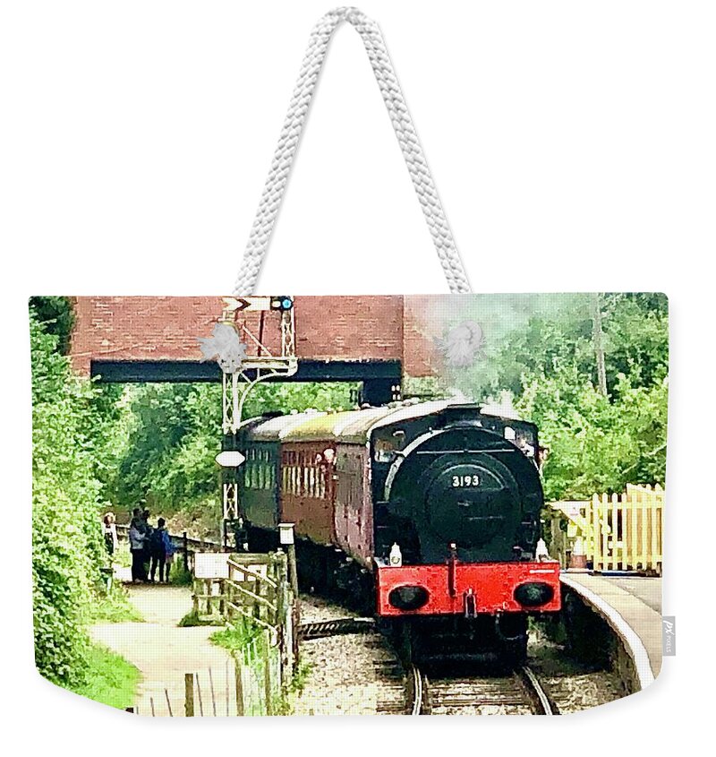 No. 3193 Weekender Tote Bag featuring the photograph Hunslet Austerity 3193 0-6-0ST Steam Locomotive by Gordon James
