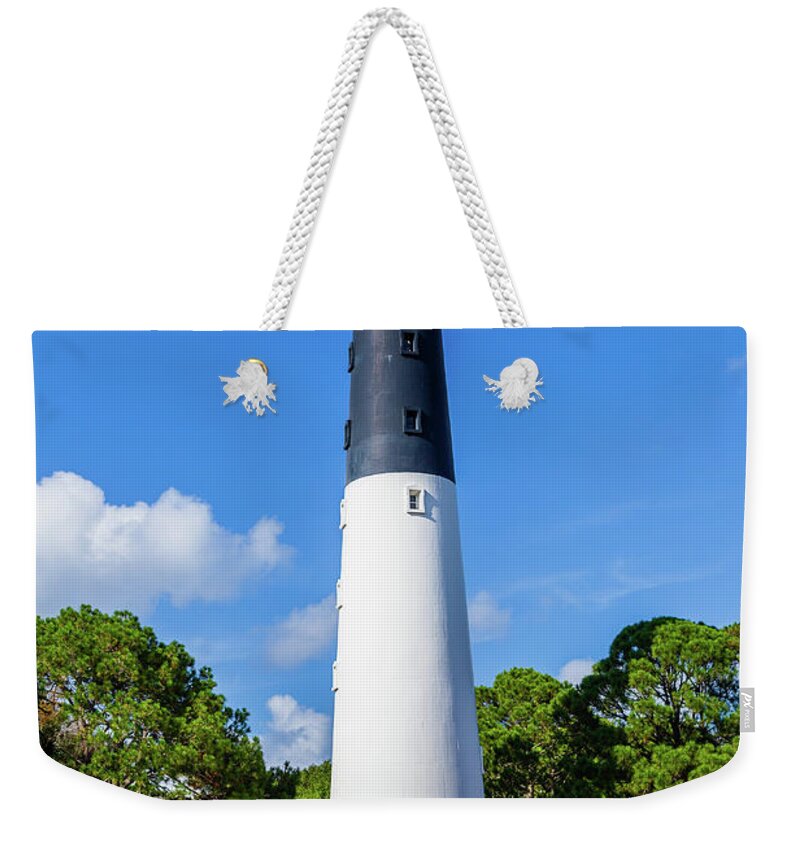 2016 Weekender Tote Bag featuring the photograph Hunting Island State Park Lighthouse by Charles Hite