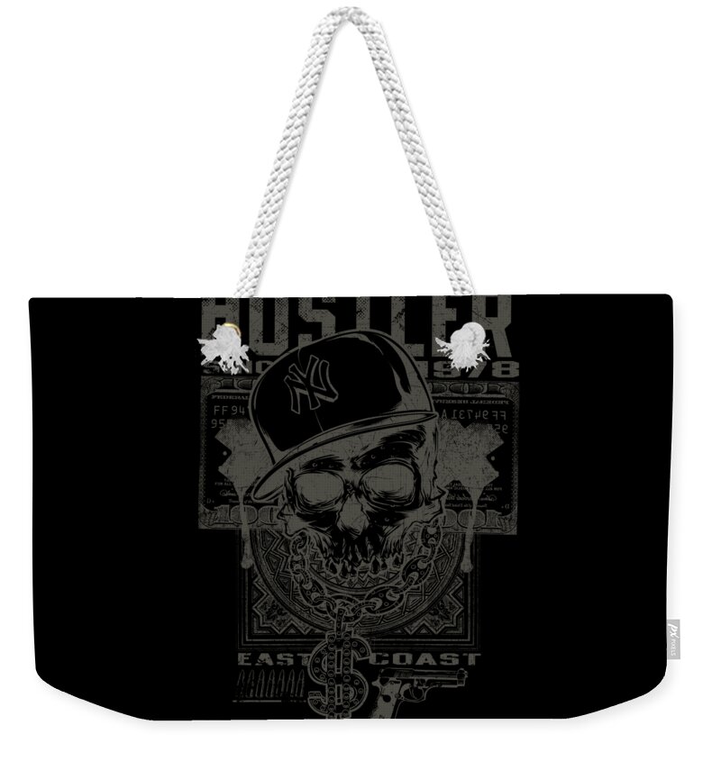 Skull Weekender Tote Bag featuring the digital art Hustler Skull by Jacob Zelazny