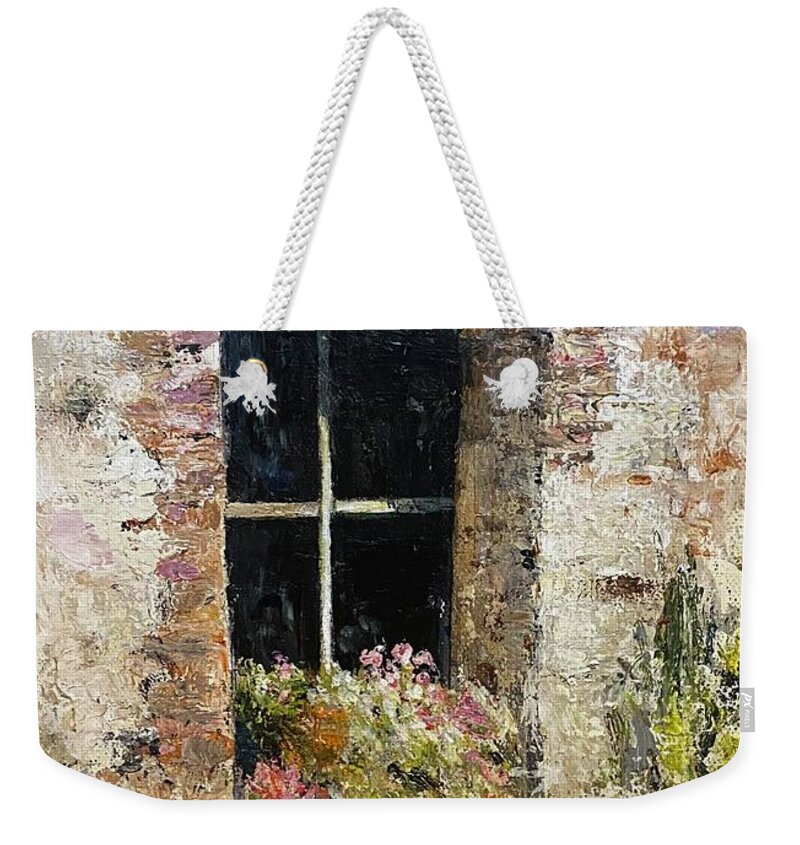 Painting Weekender Tote Bag featuring the painting I Always Get Flowers by Paula Pagliughi