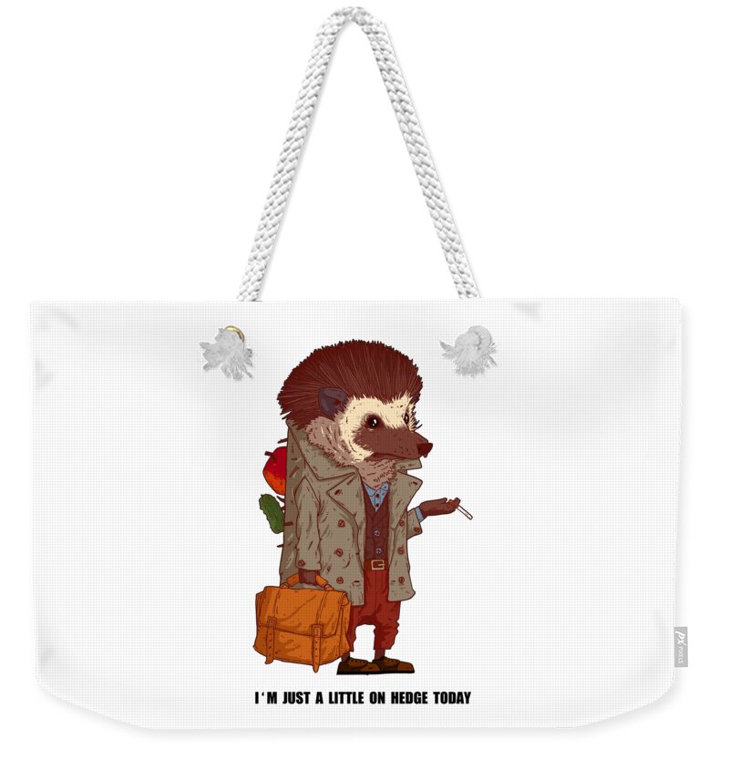 Fun Weekender Tote Bag featuring the painting I Am Just A Little On Edge Today by Miki De Goodaboom