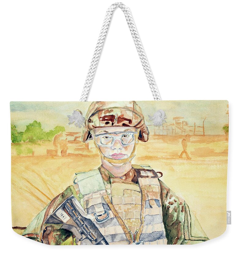 Soldier Weekender Tote Bag featuring the painting I Am Who I Am by Barbara F Johnson
