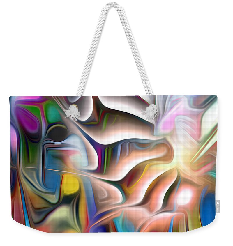 Multi Colored Weekender Tote Bag featuring the digital art I of the Beholder by Jeff Malderez