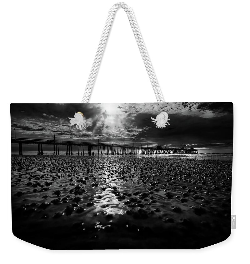 Beach Weekender Tote Bag featuring the photograph IB in BW by Bill Chizek