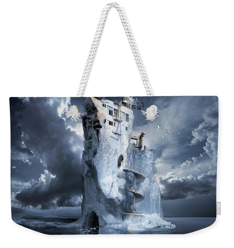 Ocean Weekender Tote Bag featuring the digital art Ice Age Premonition by George Grie
