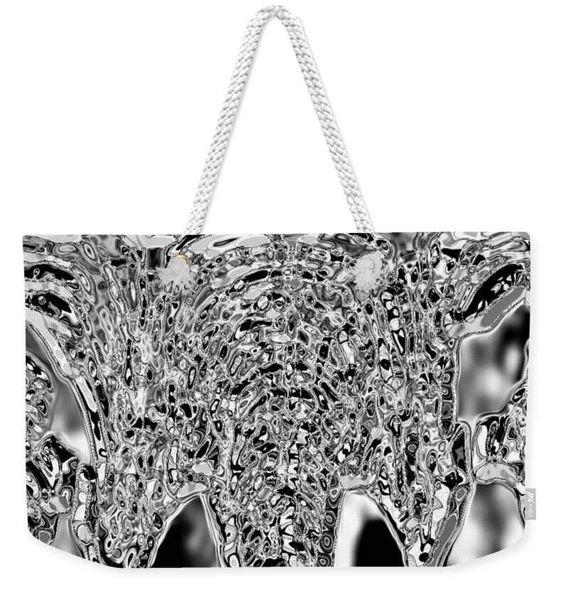 Abstract Art Weekender Tote Bag featuring the digital art Icicle Formation by Ronald Mills