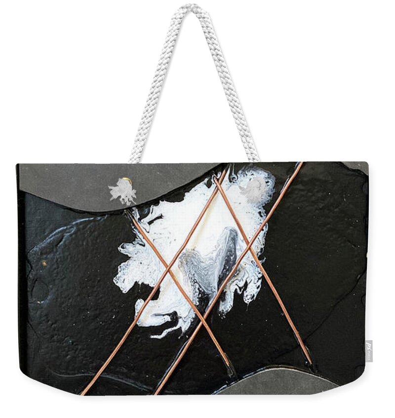 Abstract Mixed Media Weekender Tote Bag featuring the mixed media Idea In Hashtag Prison by David Euler