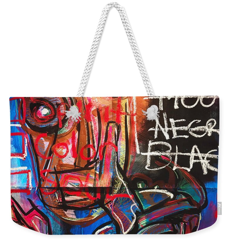 #acrylicpainting #abstractexpressionism #juliusdewitthannah Weekender Tote Bag featuring the mixed media Identity by Julius Hannah