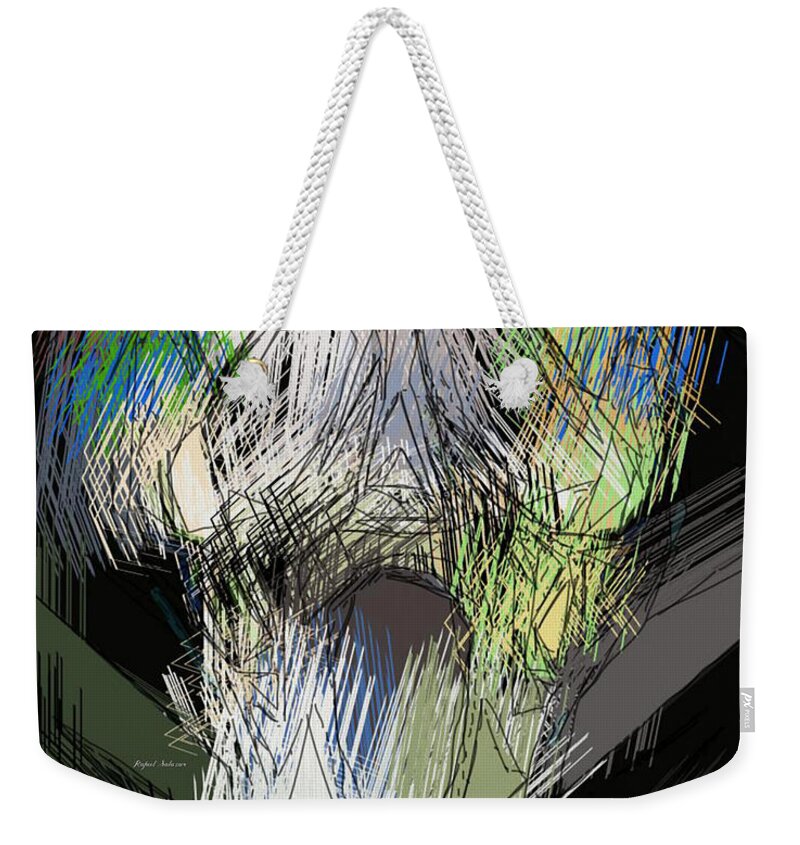 Abstract Weekender Tote Bag featuring the drawing If I don't wear the mask by Rafael Salazar
