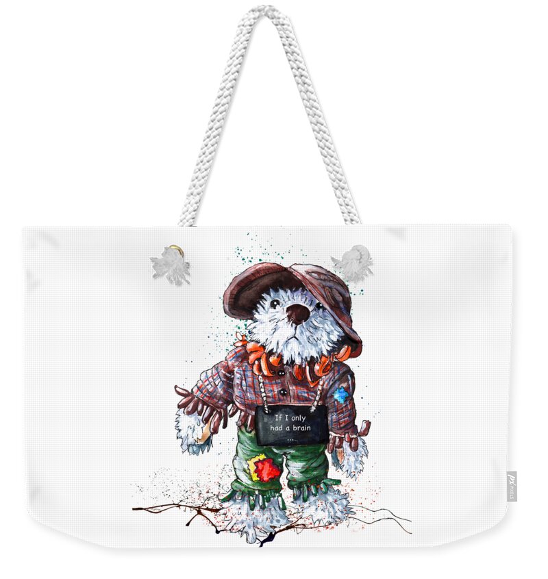 Bear Weekender Tote Bag featuring the painting If I Only Had A Brain by Miki De Goodaboom