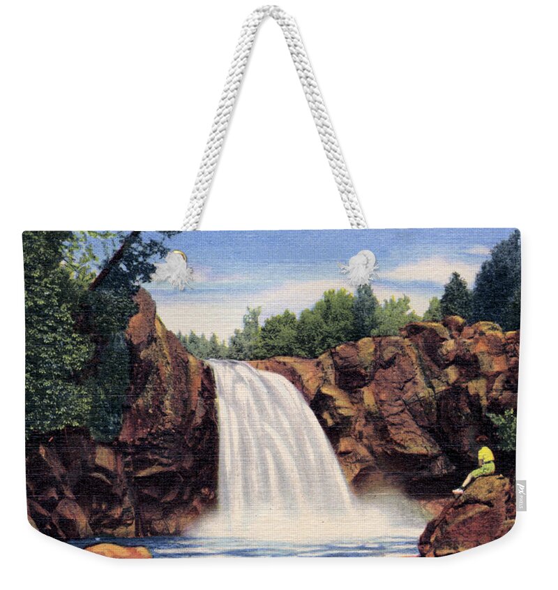 Duluth Weekender Tote Bag featuring the photograph Ilgen Falls, Baptism River by Zenith City Press
