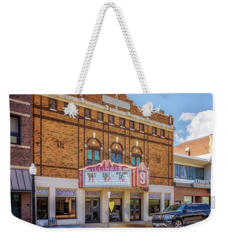 Illinois Theatre Weekender Tote Bag featuring the photograph Illinois Theatre - Centralia, Illinois by Susan Rissi Tregoning
