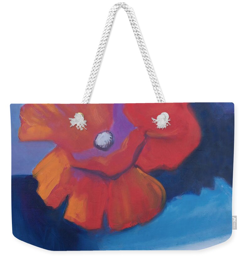Poppy Weekender Tote Bag featuring the painting I'm All Smiles by Suzanne Giuriati Cerny