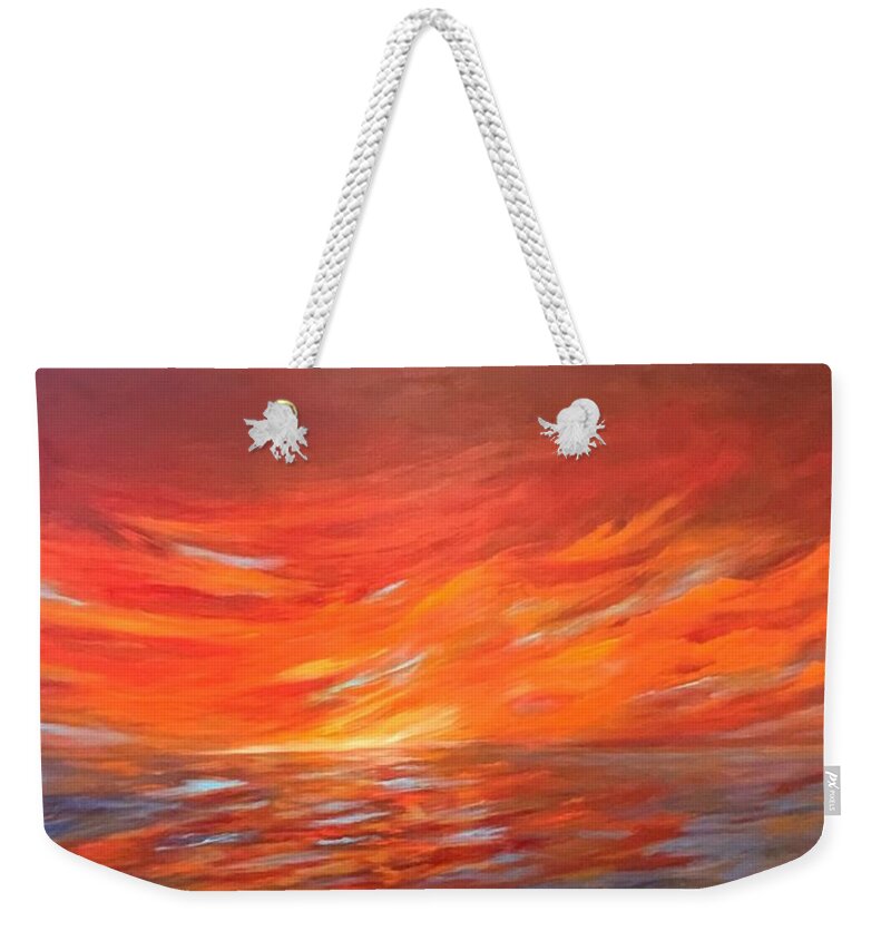 Acrylic Weekender Tote Bag featuring the painting Immense by Soraya Silvestri