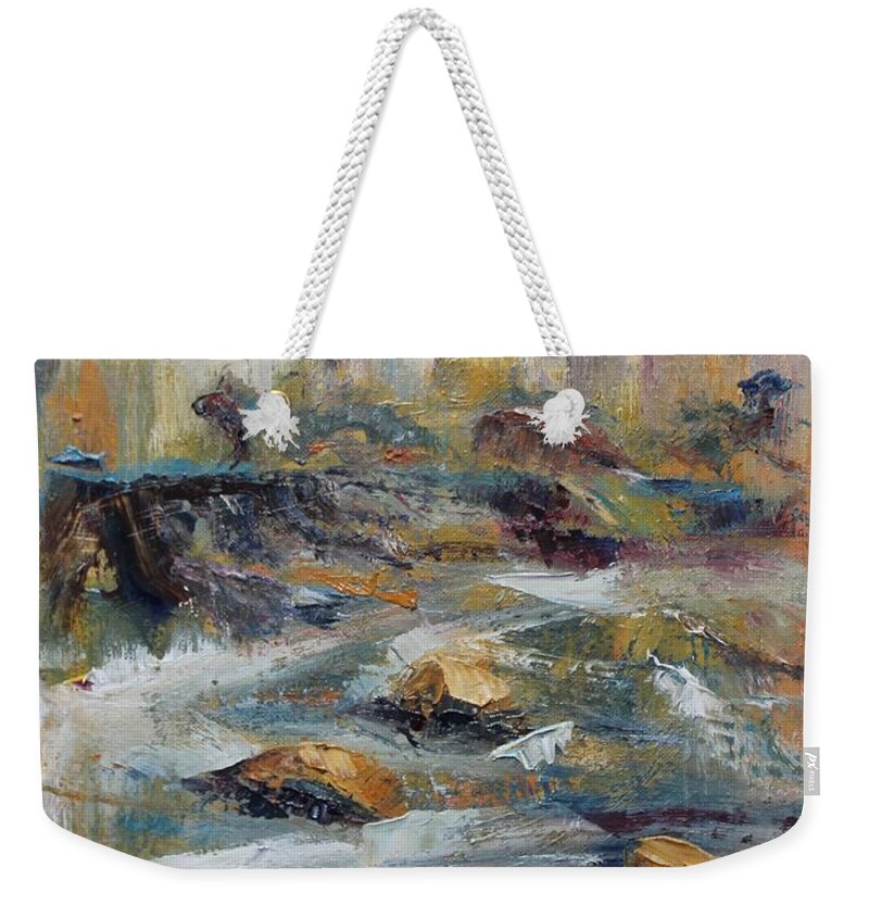Dreamlike Landscape Weekender Tote Bag featuring the painting Impressions by Vera Smith
