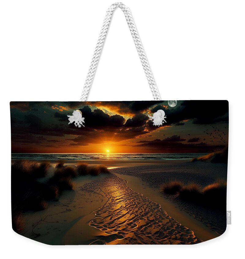 Ai-generated Weekender Tote Bag featuring the digital art In The Beginning by Michael Damiani