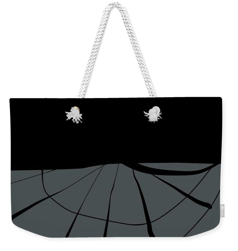 Abstract Weekender Tote Bag featuring the painting In the darkness of the net - abstract by Vesna Antic