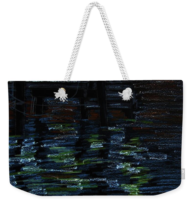 Drawing Pencil Weekender Tote Bag featuring the drawing In the night by Maria Woithofer