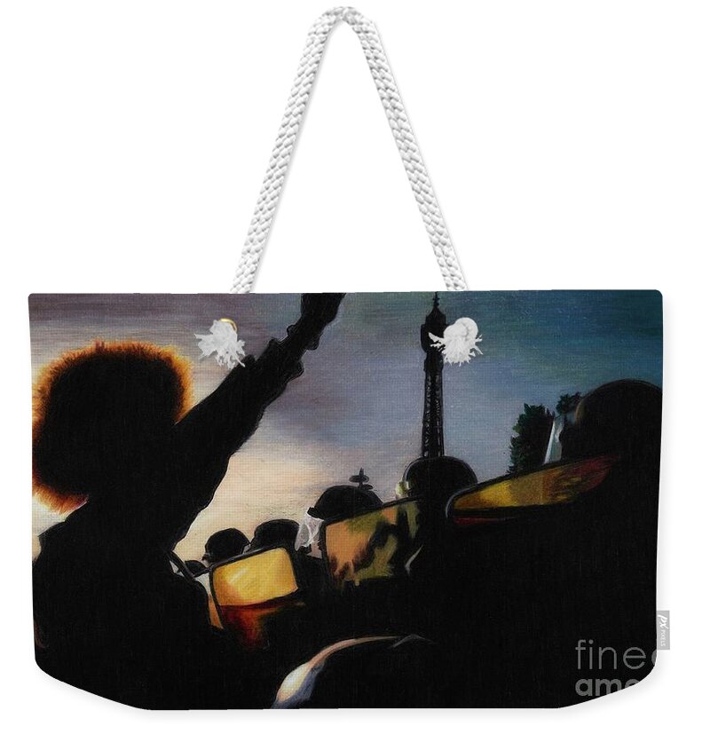 Blm Weekender Tote Bag featuring the drawing In the Shadow of the Tower by Philippe Thomas