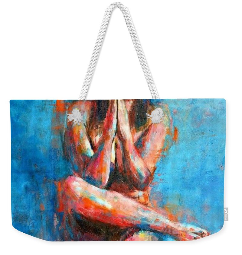  Weekender Tote Bag featuring the painting In the Wind of Change by Luzdy Rivera