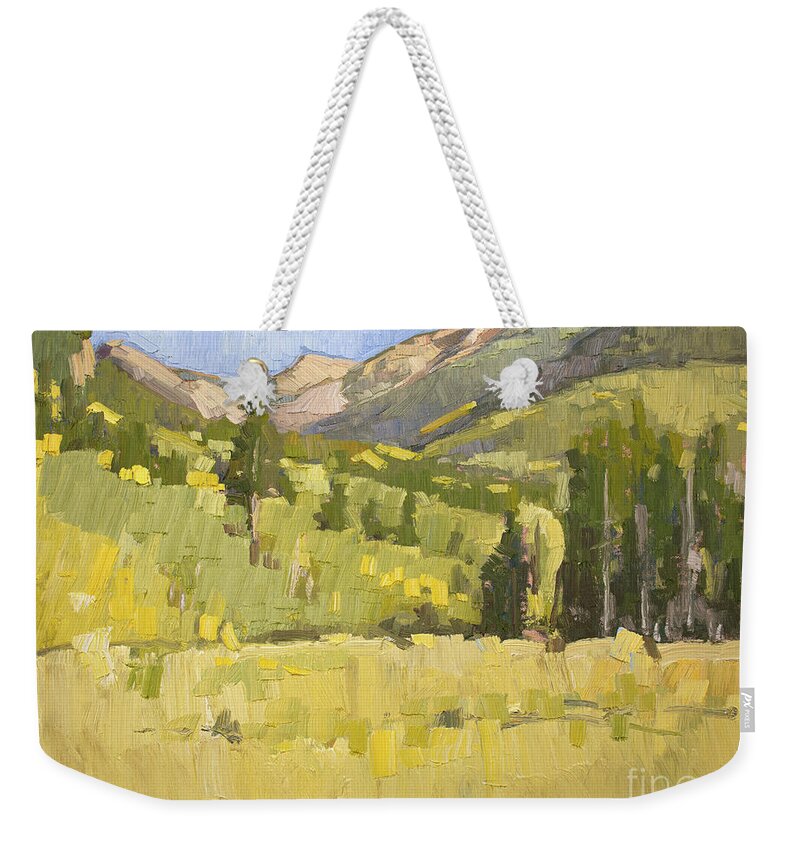Independence Pass Weekender Tote Bag featuring the painting Independence Pass - Aspen, Colorado by Paul Strahm