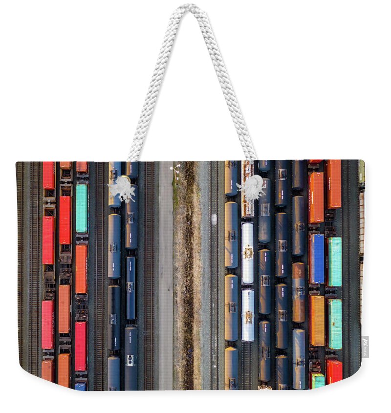 Drone Weekender Tote Bag featuring the photograph Industrial Rainbow 2 by Clinton Ward