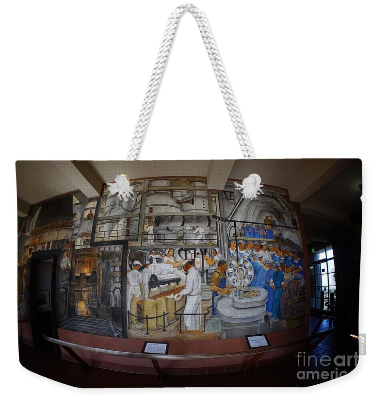 Coit Tower Murals Weekender Tote Bag featuring the photograph Industries of California - 2 by Tony Lee