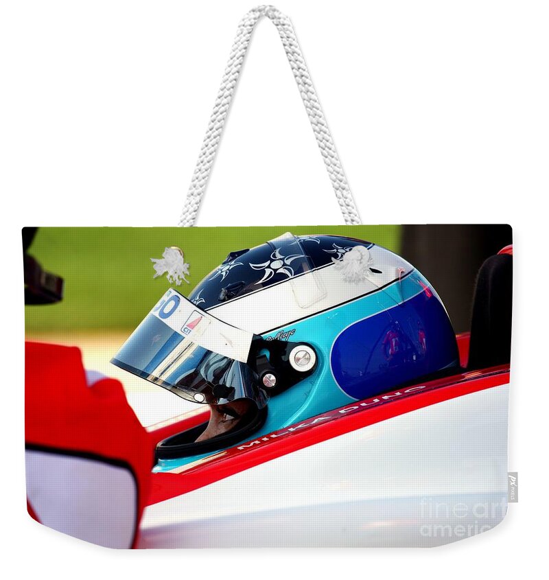 Milka;duno;indycar;series;irl;indy;racing; Champcar Weekender Tote Bag featuring the photograph Milka Duno - Indycar Series Chicagoland Speedway by Pete Klinger