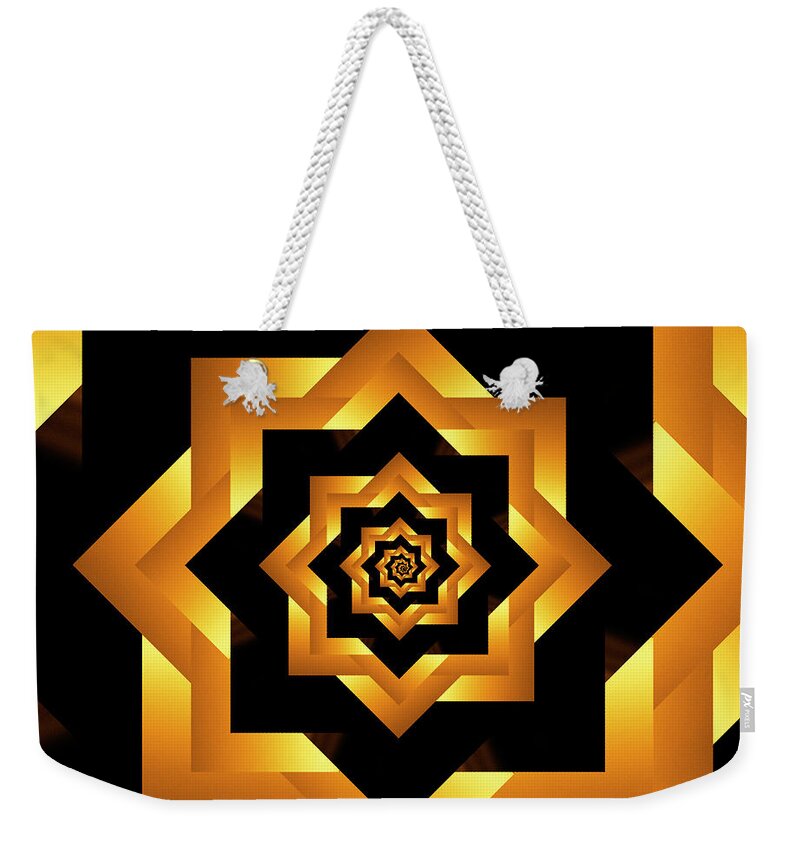 Infinity Weekender Tote Bag featuring the photograph Infinity Tunnel Star Water and Sky Golden Sunset 3 by Pelo Blanco Photo