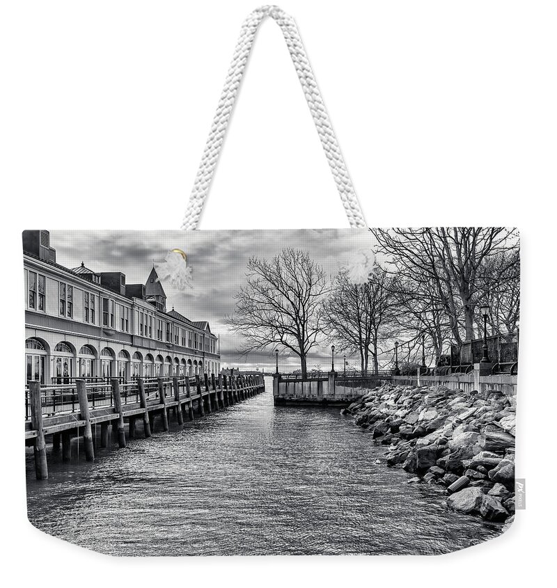 Pier A Weekender Tote Bag featuring the photograph Inlet at low tide by Cate Franklyn