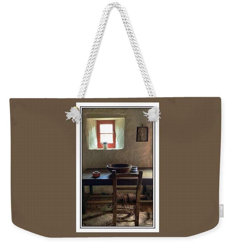 Ireland Weekender Tote Bag featuring the photograph Inside an Irish Cottage by Peggy Dietz