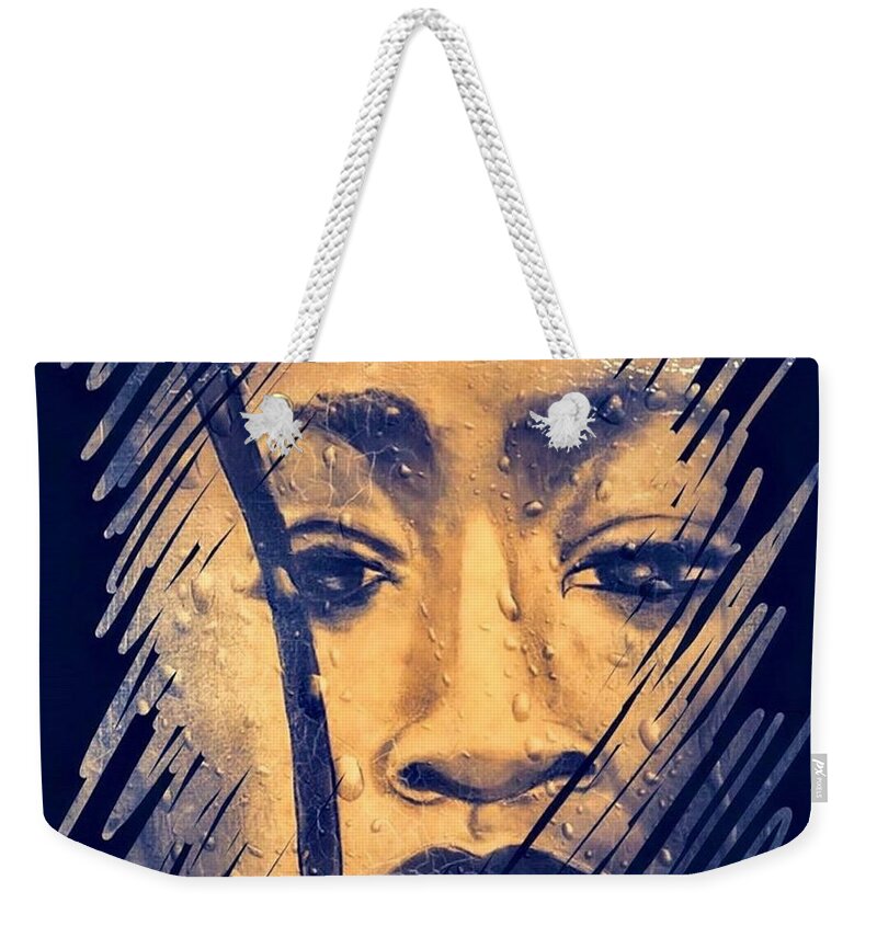  Weekender Tote Bag featuring the drawing Intensity by Angie ONeal
