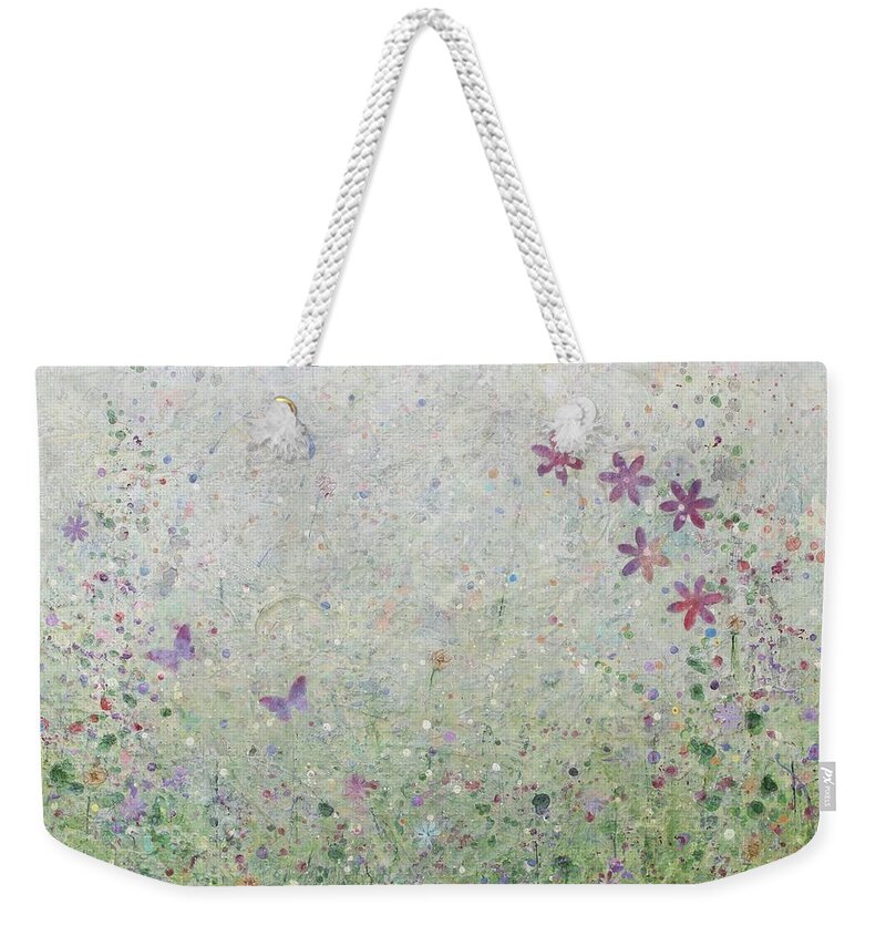 Acrylic Weekender Tote Bag featuring the painting Into the Garden by Brenda O'Quin