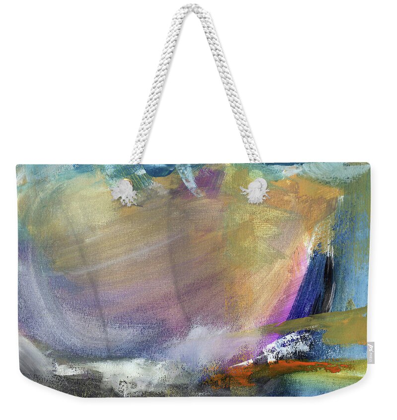 Gouache Weekender Tote Bag featuring the painting Into the Rainbow 3 by Diane Maley
