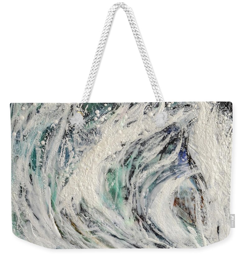 Canadianart Weekender Tote Bag featuring the painting Into the Wave by Anita Thomas