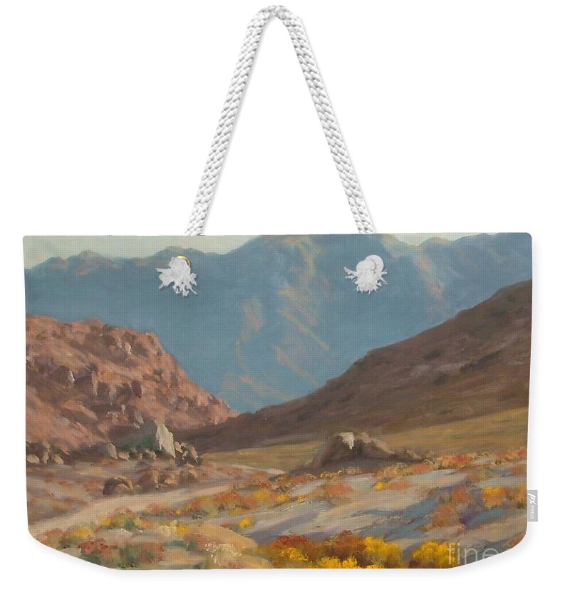 Landscape Paintings Weekender Tote Bag featuring the painting Inyo Mountains1 by James H Toenjes