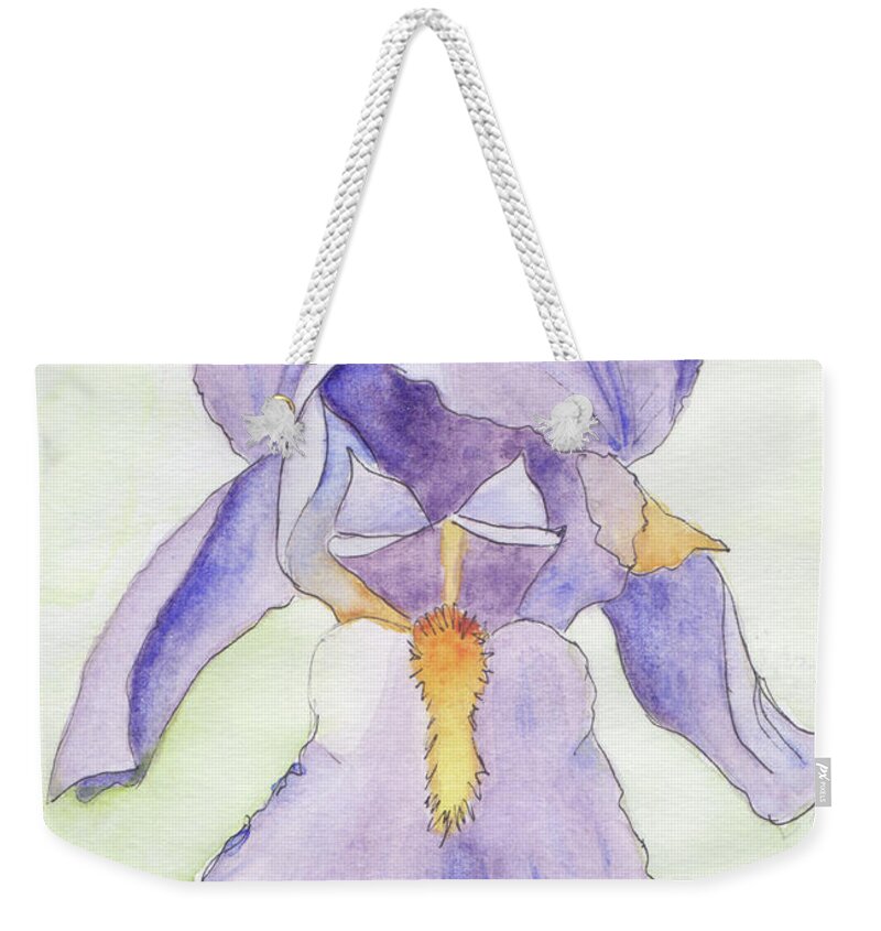 Iris Weekender Tote Bag featuring the painting Iris Magic by Anne Katzeff