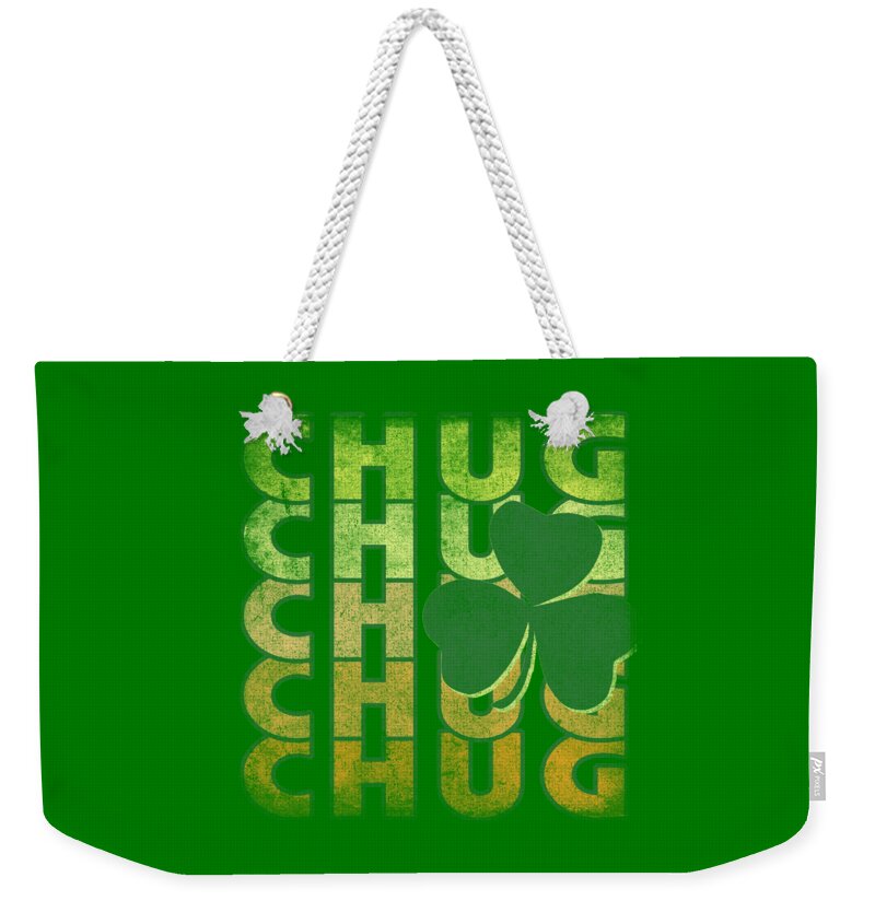 Funny Weekender Tote Bag featuring the digital art Irish Chug Retro by Flippin Sweet Gear