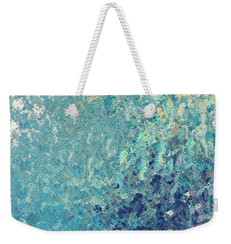Blue Weekender Tote Bag featuring the painting Isaiah 12 2. My Strength And Song. by Mark Lawrence