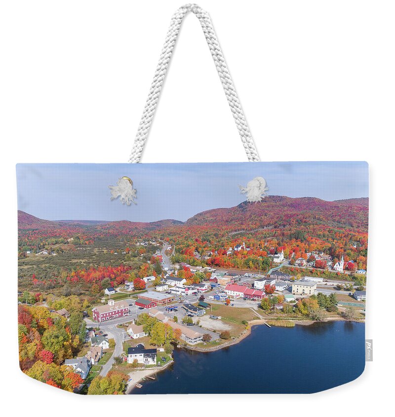 Bvt Weekender Tote Bag featuring the photograph Island Pond Vermont October 2020 by John Rowe