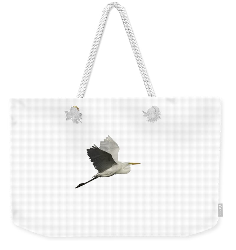 Great Egret Weekender Tote Bag featuring the photograph Isolated Great Egret 2016 by Thomas Young