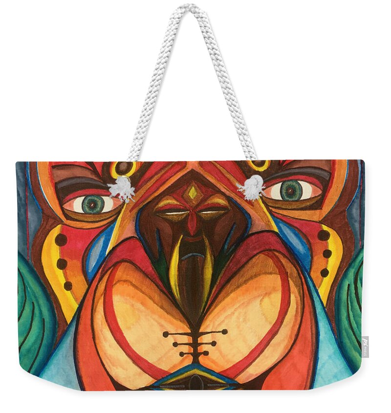 Visionary Weekender Tote Bag featuring the mixed media iTransmute by Jeff Malderez