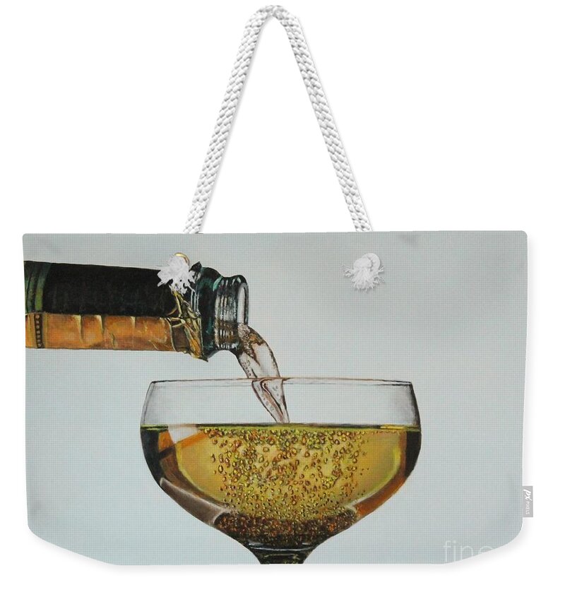 Champagne Weekender Tote Bag featuring the painting It's Time for a Celebration by Bob Williams
