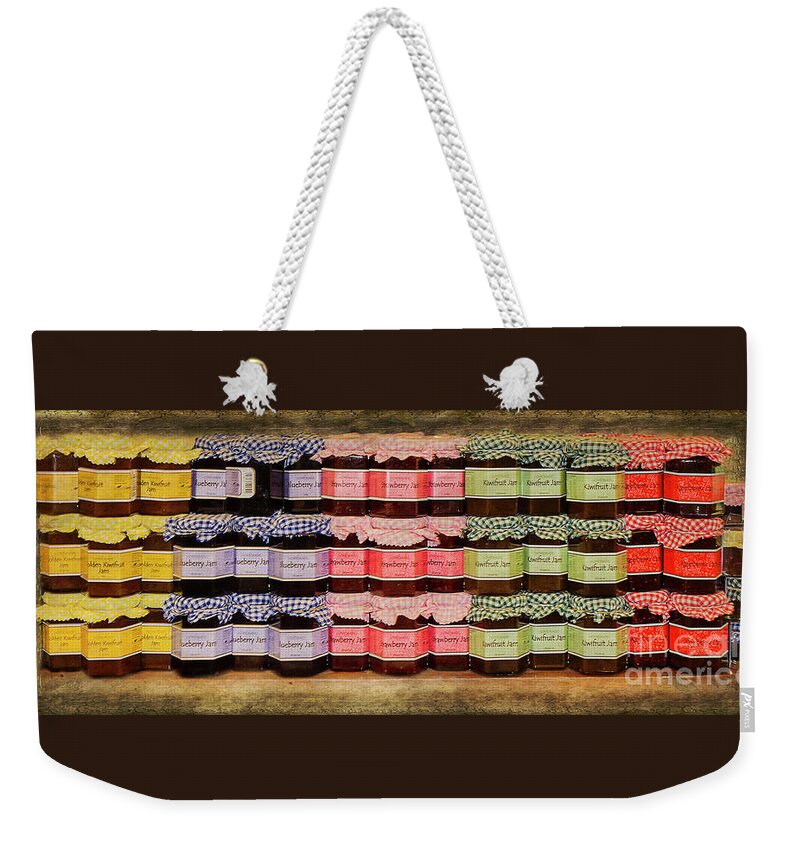 Jam Weekender Tote Bag featuring the photograph Jam Choices by Elaine Teague