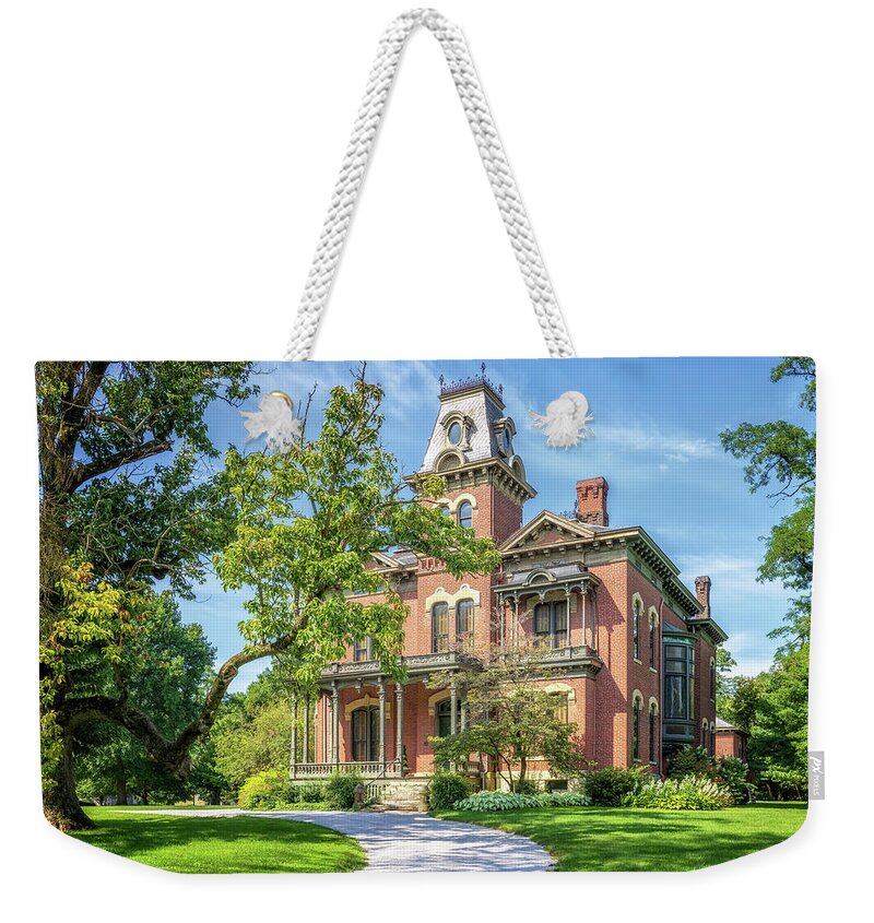 Millikin Homestead Weekender Tote Bag featuring the photograph James Millikin Homestead - Decatur, Illinois by Susan Rissi Tregoning