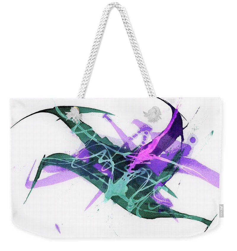 Alcohol Weekender Tote Bag featuring the painting Janky Dance by KC Pollak